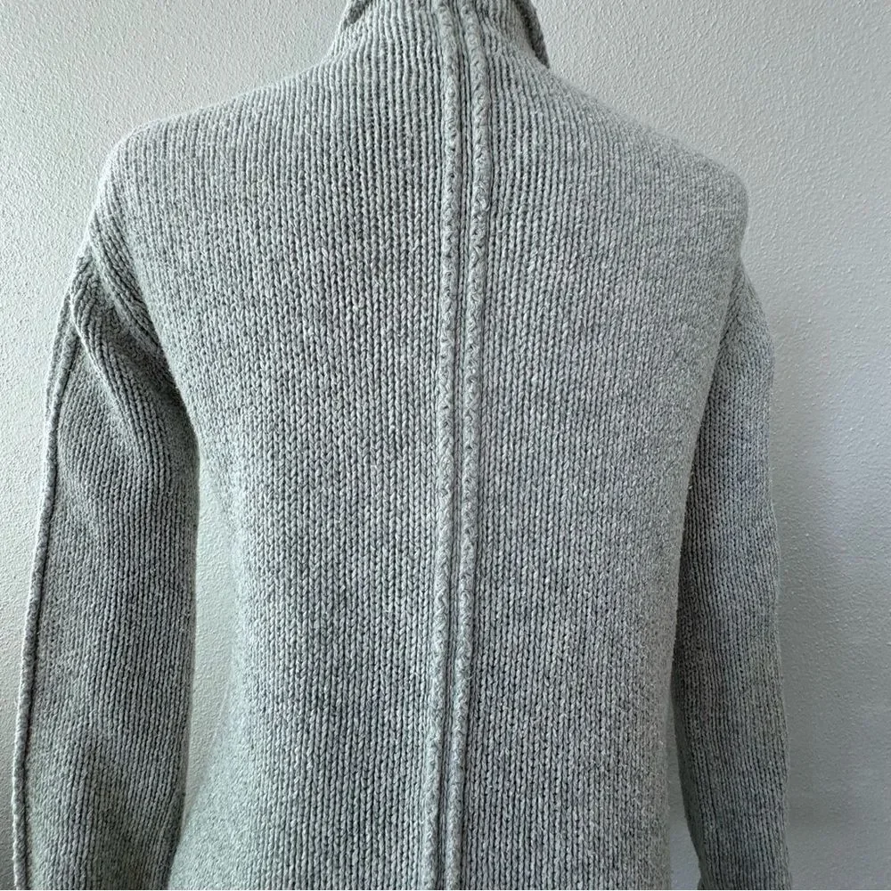 DKNY Jeans Sweater Mock Turtleneck Preppy Gray Knit Top SZ XS